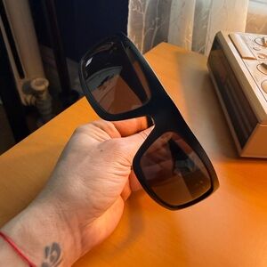 Vintage Gucci Matte Black Wrap Sunglasses